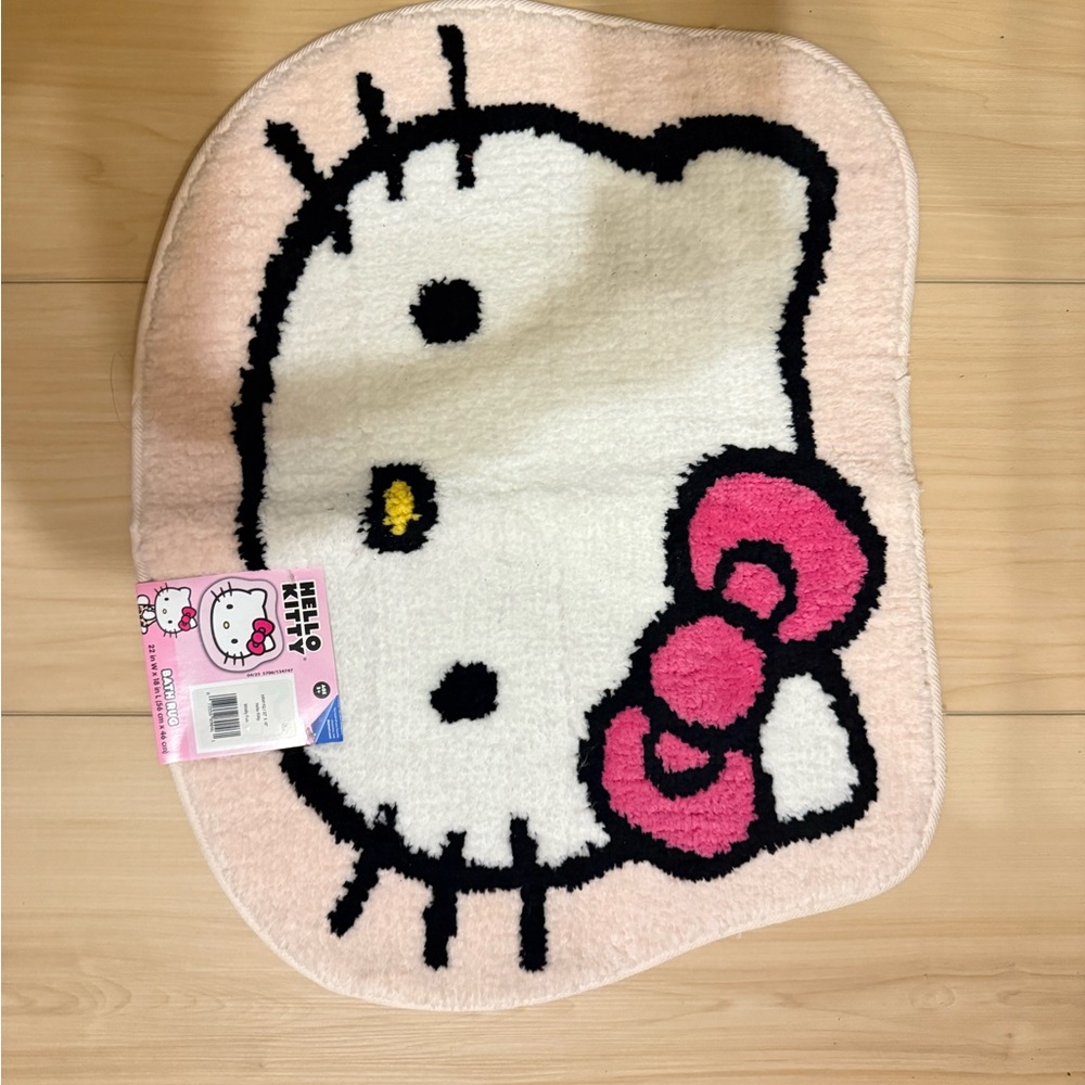 Hello Kitty White Bath Mat with Pink Accents